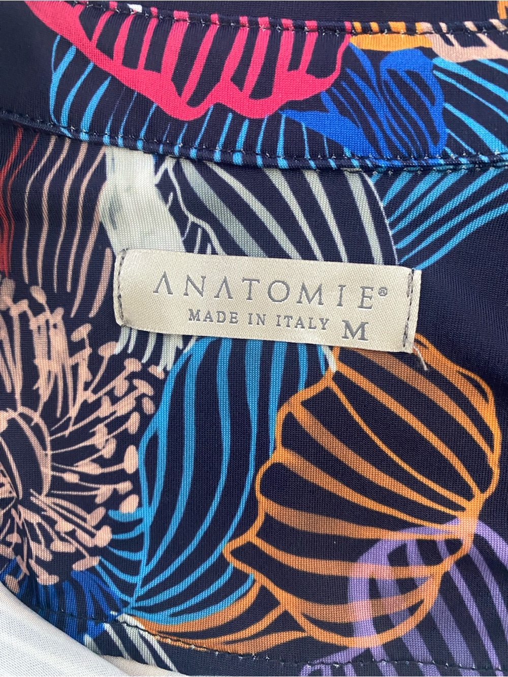 Anatomie Italy Floral Print Button Front Stretch Blouse Size M - Picture 4 of 7